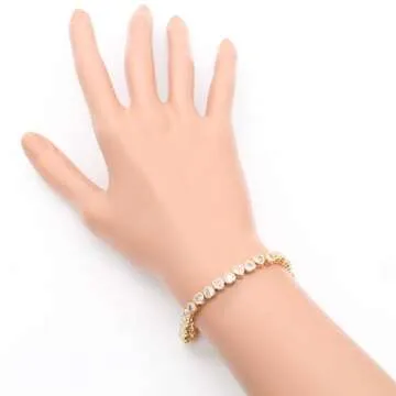 Lavencious Elegant Heart-Shaped CZ Tennis Bracelet for Women