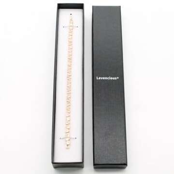 Lavencious Elegant 7" Tennis Bracelet Adorned with Sparkling Heart-Shaped AAA Cubic Zirconia for Women (Gold)