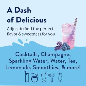 Jordan's Skinny Syrups Sugar Free Coffee Syrup, Blueberry Lavender Flavor Drink Mix, Zero Calorie Flavoring for Latte, Lemonade, Food and More, Gluten Free, Keto Friendly, 25.4 Fl Oz, 1 Pack