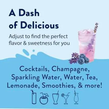 Jordan's Skinny Syrups Sugar Free Coffee Syrup, Blueberry Lavender Flavor Drink Mix, Zero Calorie Flavoring for Latte, Lemonade, Food and More, Gluten Free, Keto Friendly, 25.4 Fl Oz, 1 Pack