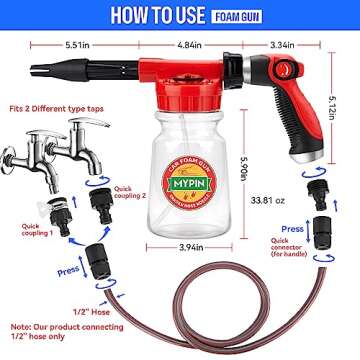 16 IN 1 Adjustable Foam Cannon for Car Wash & Garden