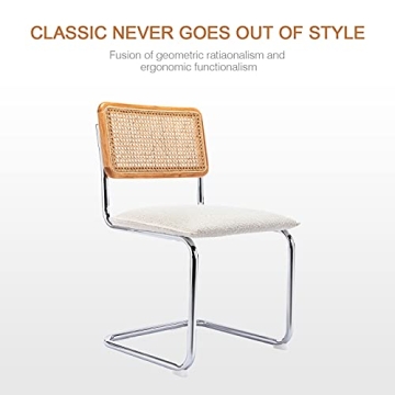 Mid Century Modern Dining Chairs Set of 2 Upholstered