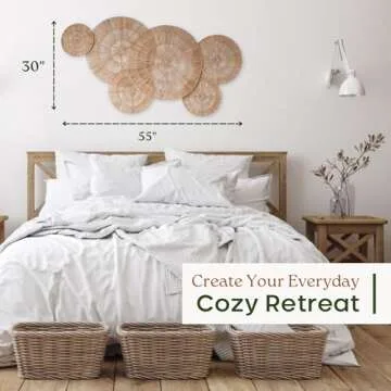 CHI AN HOME 6-Piece Wicker Jute Wall Decor Baskets