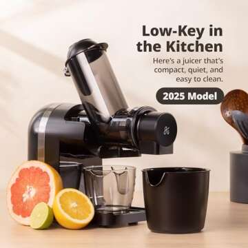 Greater Goods Cold Press Juicer, Powerful Slow Masticating Juice Extractor with Quiet Motor for Frui...