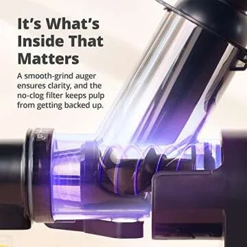 Greater Goods Cold Press Juicer, Powerful Slow Masticating Juice Extractor with Quiet Motor for Fruits and Vegetables, High Juice Yield, Easy to Clean, Onyx Black