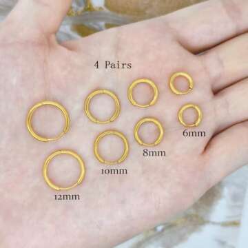 Small Gold Hoop Earrings Set for Women & Men Gifts