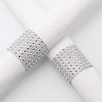 KPOSIYA Napkin Rings Elegant Rhinestone Set 120 Pieces