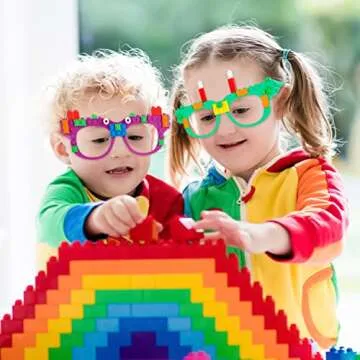 Atiloy 15 PCS Building Blocks Creative Glasses for Kids' Parties