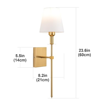 Stylish Gold Battery Wall Sconces with Remote Control