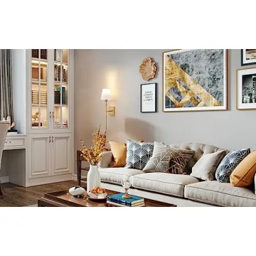 Stylish Gold Battery Wall Sconces with Remote Control