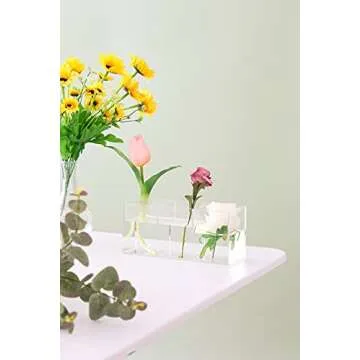 Acrylic Pen Holder for Desk 1/3/4 Compartments,Pencil Cup Stationery Organizer,Cosmetic Brush Storage Box, for Dorm, Office, Kitchen Bathroom. (Clear, 3 compartments)