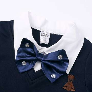 Toddler Boys Bow Tie Shirt and Denim Pants Set