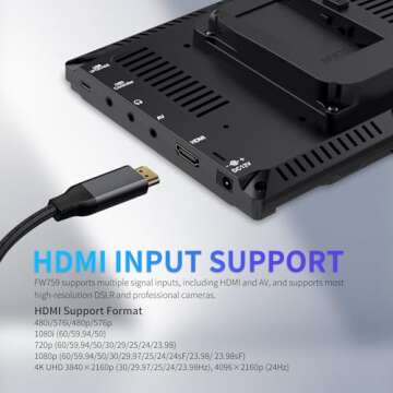 FEELWORLD FW759 Camera Monitor for Videographers