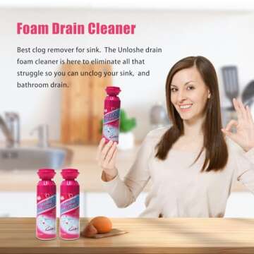 Drain Foam Cleaner, Foam Drain Cleaner, Sink Clog Remover for Bathroom Sinks, Washbasin, Tubs (2 PCS...