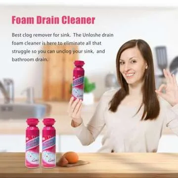 Drain Foam Cleaner, Foam Drain Cleaner, Sink Clog Remover for Bathroom Sinks, Washbasin, Tubs (2 PCS...