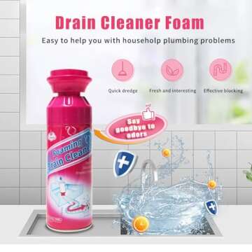 Drain Foam Cleaner, Foam Drain Cleaner, Sink Clog Remover for Bathroom Sinks, Washbasin, Tubs (2 PCS)