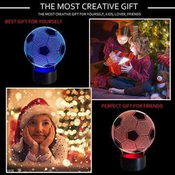 Awesome Wiscky Soccer Night Lights for Kids 3D Illusion