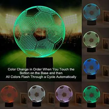 Awesome Wiscky Soccer Night Lights for Kids 3D Illusion