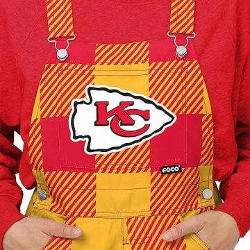 Kansas City Chiefs Women's Plaid Bib Overalls for Fans