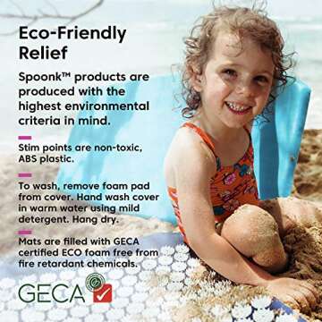 Spoonk Acupressure Eco Mat with Massage Ball & Travel Pillow