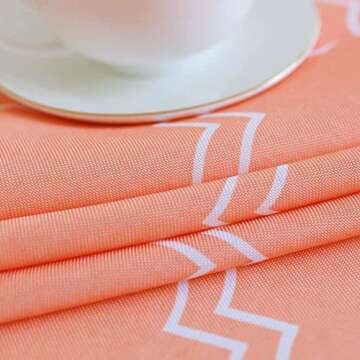 Melaluxe Spring/Summer Waterproof Outdoor Tablecloth - 60"x102" Rectangle with Umbrella Hole & Zippe...