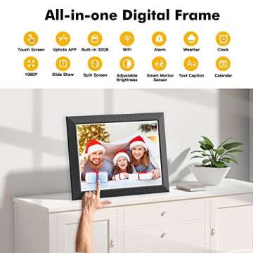 Large Digital Picture Frame 16.2” Digital Photo Frame - 32GB IPS Electronic Picture Frame, Touch S...