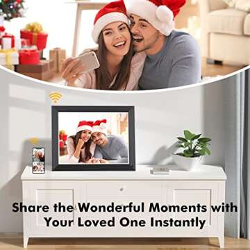 Large Digital Picture Frame 16.2” Digital Photo Frame - 32GB IPS Electronic Picture Frame, Touch Screen, Motion Sensor, Auto Rotate, Wall Mounted, Share Photo Video via App Email, Gift for Women Men