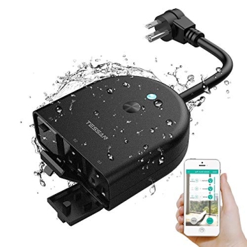 TESSAN Outdoor Smart Plug - 3 Individual Smart WiFi Outlets for Alexa & Google Home