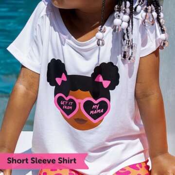 Elle Olivia Lil Mama 3 Pc Short Sleeve Top Long Bottoms & Matching Shorts Baby Girl Clothes Toddler ...