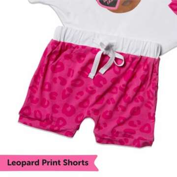 Elle Olivia Lil Mama 3 Pc Short Sleeve Top Long Bottoms & Matching Shorts Baby Girl Clothes Toddler Outfits Summer Casual Girls Clothing Cute Set Pink 5T