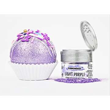 Light Purple Edible Glitter for Drinks, Cocktails, Cake Decorating, Strawberries, Chocolates & More | No Taste | 3g | 100% Food-Safe | Kosher, Vegan, Gluten & Nut Free | DiamonDust by The Sugar Art …