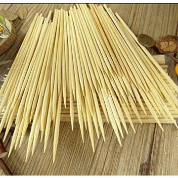KabobSkewers Bamboo Skewers, 500 Pack of 8 inch Restaurant-Grade Sticks, Natural Bamboo, Commercial ...