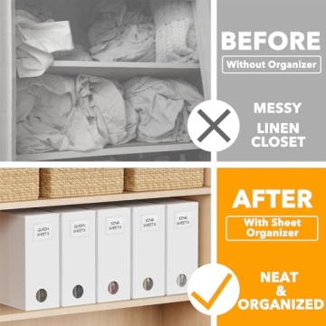 SpaceAid Bed Sheet Organizers for Linen Closet Storage