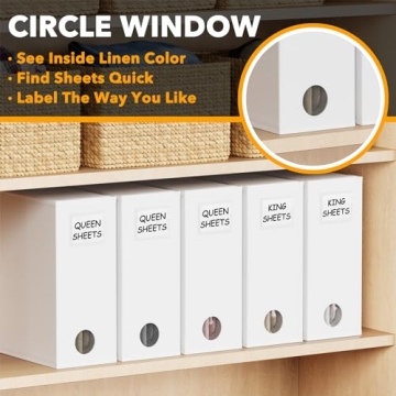 SpaceAid Bed Sheet Organizers for Linen Closet Storage