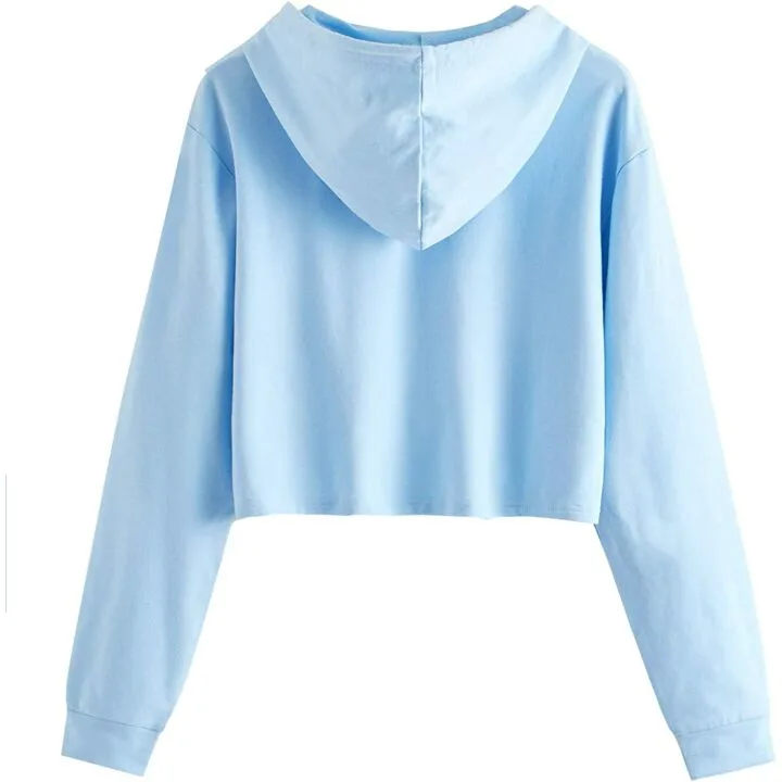 Cropped Hoodie Casual Workout Sweatshirt for Women