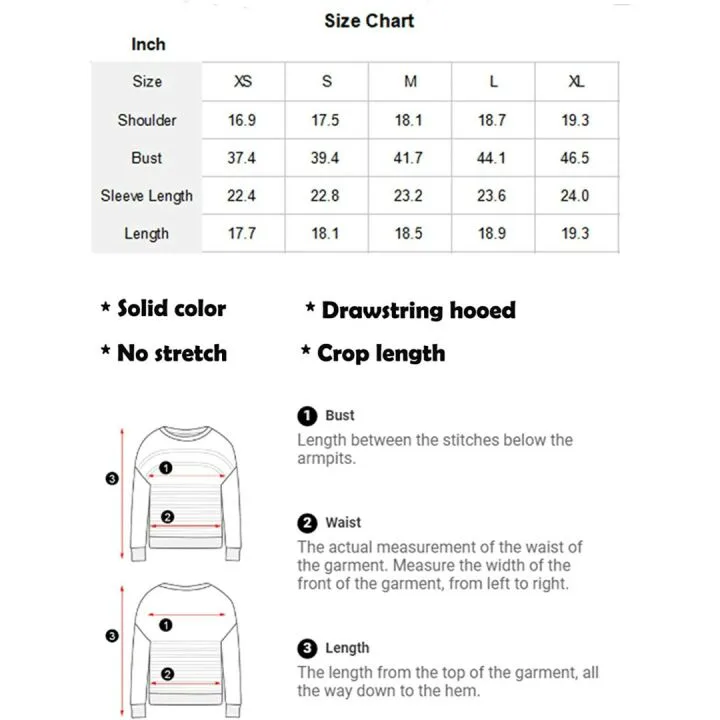 Cropped Hoodie Casual Workout Sweatshirt for Women