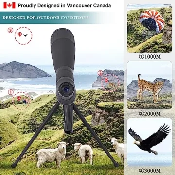 Fetch Falcon 20-60X60 Spotting Scope with Tripod & Carry Bag