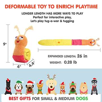 lilfrd Dog Enrichment Toys - Dog Puzzles Squeaky Treat Dispensing Crinkle Plush Snuffle Toys - Dog Treat Toy for Small Medium Large Dogs Tough Funny Soft Puppy Toy, Snail