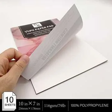 GR DZPLUS Yupo Paper – 10 Sheets of 10x7 inches, 116GSM Perfect for Alcohol Inks