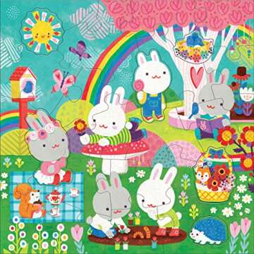 Mudpuppy’s Garden Bunnies 25 Piece Floor Puzzle, Features 25 Colorful, Oversized Pieces, Includes ...