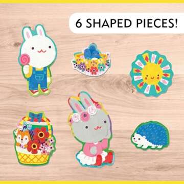 Mudpuppy’s Garden Bunnies 25 Piece Floor Puzzle, Features 25 Colorful, Oversized Pieces, Includes 6 Special Shaped Pieces of Adorable Bunnies and More, Ages 2+, Great Gift Idea!