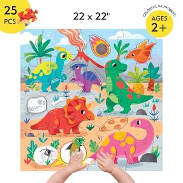 Mudpuppy’s Garden Bunnies 25 Piece Floor Puzzle, Features 25 Colorful, Oversized Pieces, Includes 6 Special Shaped Pieces of Adorable Bunnies and More, Ages 2+, Great Gift Idea!