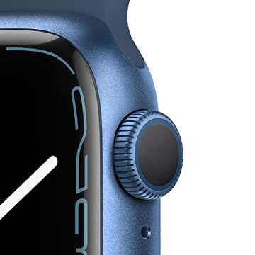 Apple Watch Series 7 [GPS 41mm] Smart Watch w/Blue Aluminum Case with Abyss Blue Sport Band. Fitness Tracker, Blood Oxygen & ECG Apps, Always-On Retina Display, Water Resistant