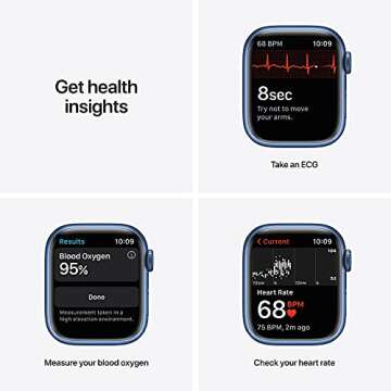 Apple Watch Series 7 [GPS 41mm] Smart Watch w/Blue Aluminum Case with Abyss Blue Sport Band. Fitness Tracker, Blood Oxygen & ECG Apps, Always-On Retina Display, Water Resistant