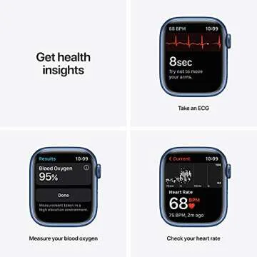Apple Watch Series 7 [GPS 41mm] Smart Watch w/Blue Aluminum Case with Abyss Blue Sport Band. Fitness Tracker, Blood Oxygen & ECG Apps, Always-On Retina Display, Water Resistant