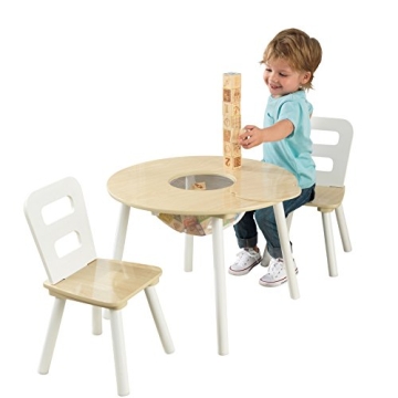 KidKraft Round Table & Chair Set with Storage for Toddlers