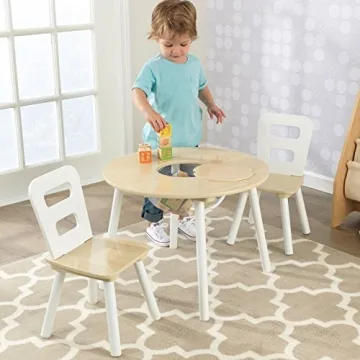 KidKraft Round Table & Chair Set with Storage for Toddlers