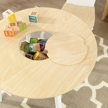 KidKraft Round Table & Chair Set with Storage for Toddlers