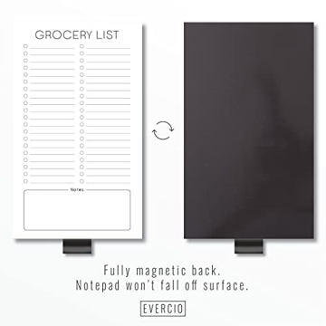 Evercio Magnetic Grocery List Notepad for Fridge