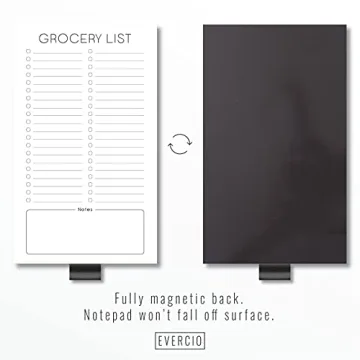 Evercio Magnetic Grocery List Notepad for Fridge
